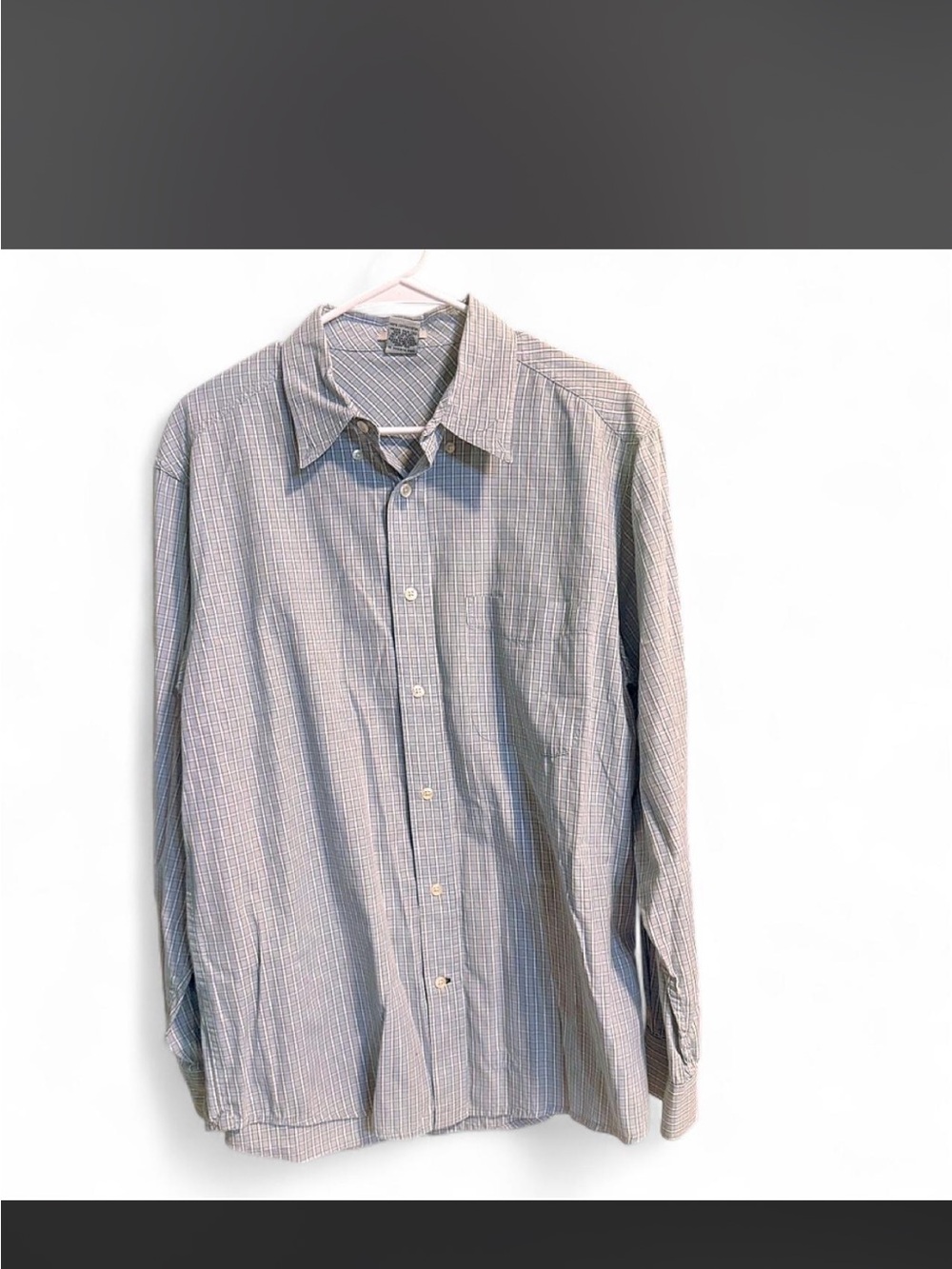 Old Navy Men’s Light Grey Micro-Check Dress Shirt
